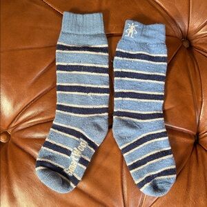 Kids Smartwool Blue Striped Ski Socks